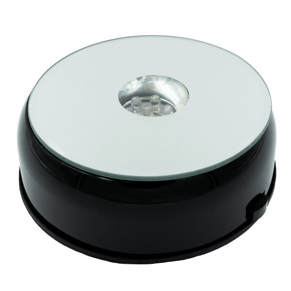 White Light Rotating Base For Laster Engraved Crystal Cubes